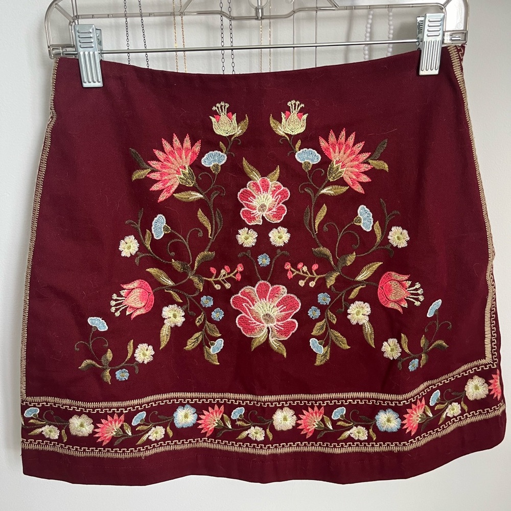 Boutique Embroidered Mini Skirt